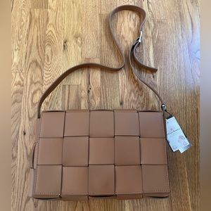 Stella Bianca large woven leather handbag